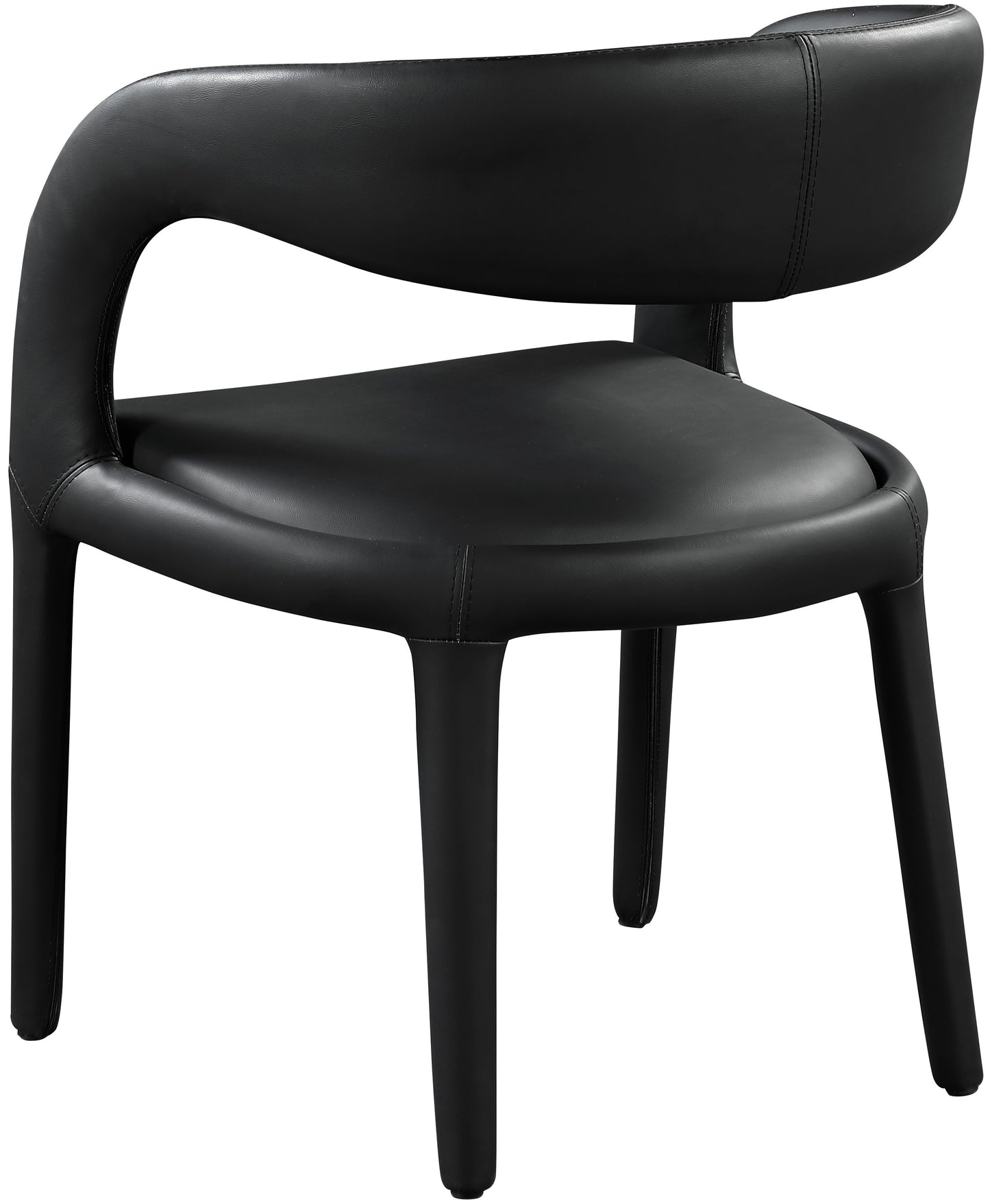 alexis black faux leather dining chair c