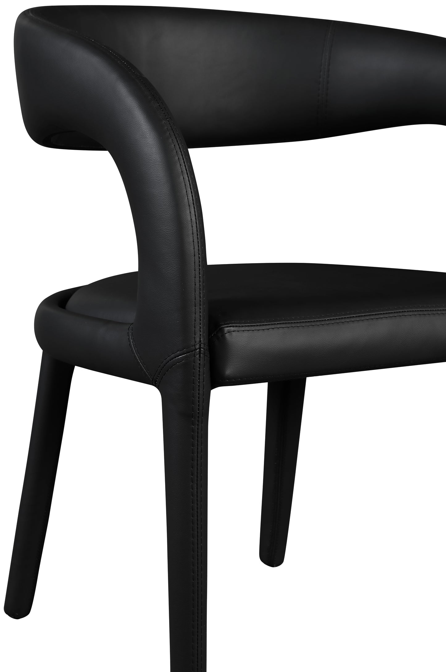 alexis black faux leather dining chair c