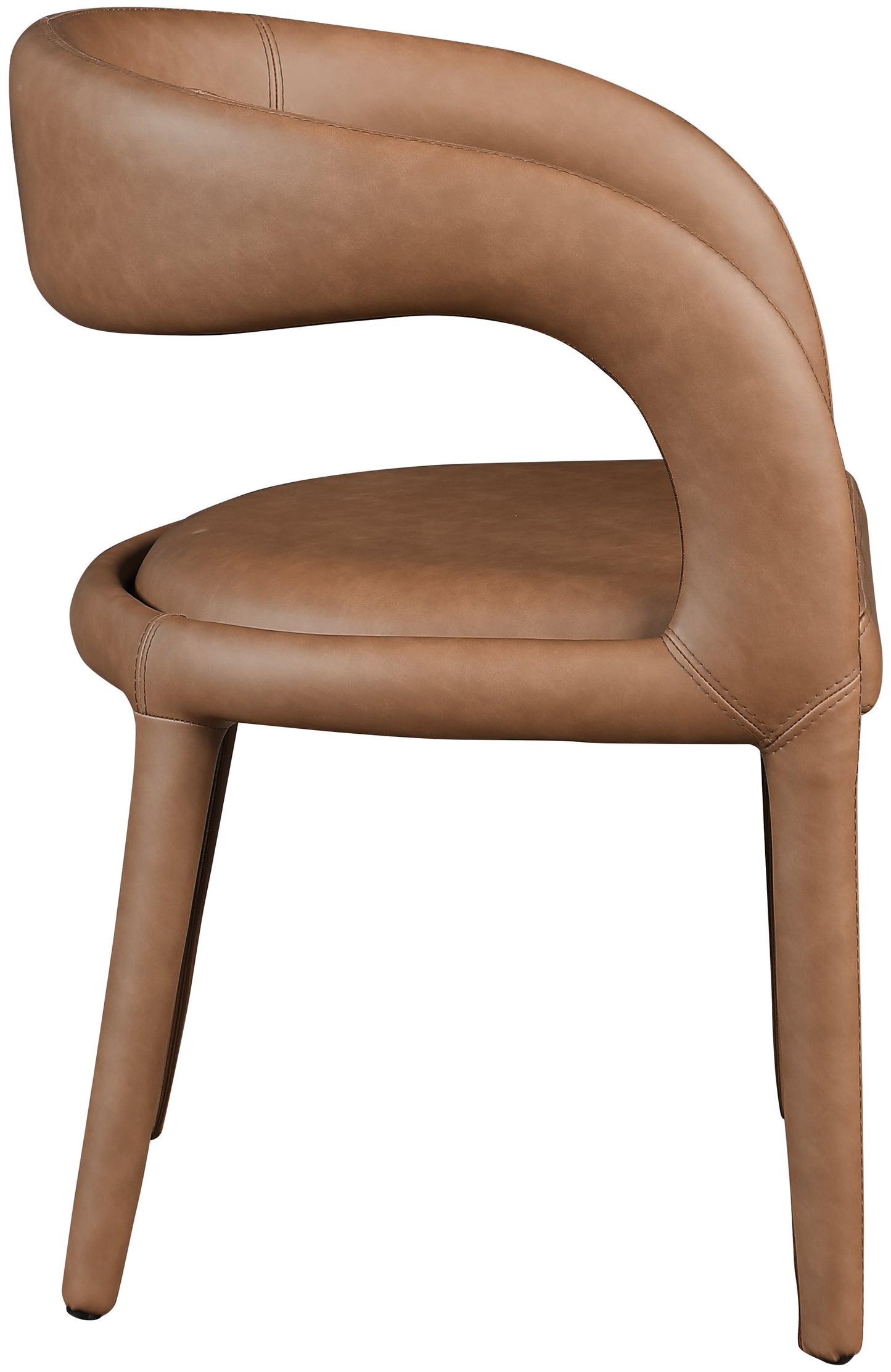 alexis brown faux leather dining chair c