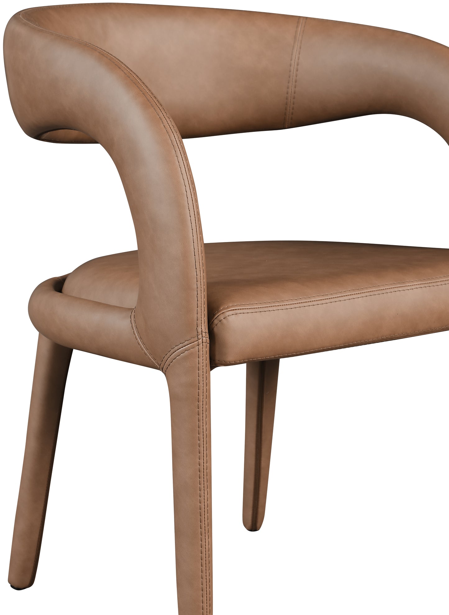 alexis brown faux leather dining chair c