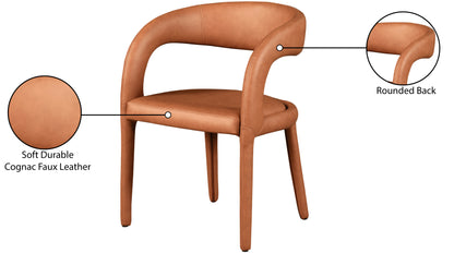 Alexis Cognac Faux Leather Dining Chair C