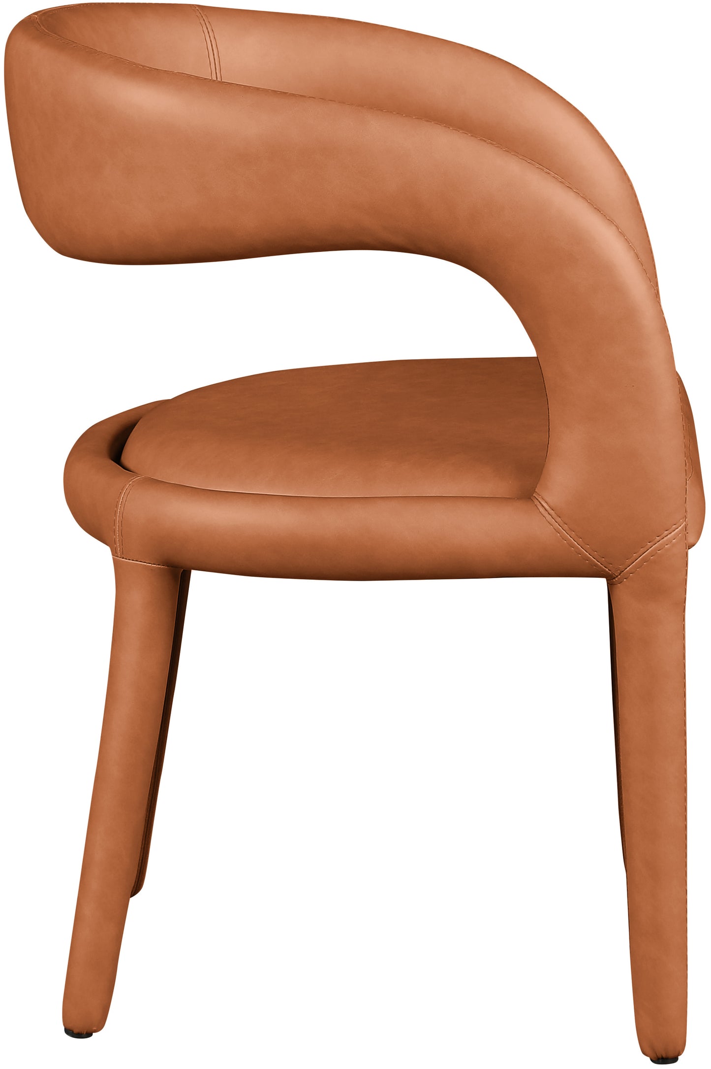 alexis cognac faux leather dining chair c