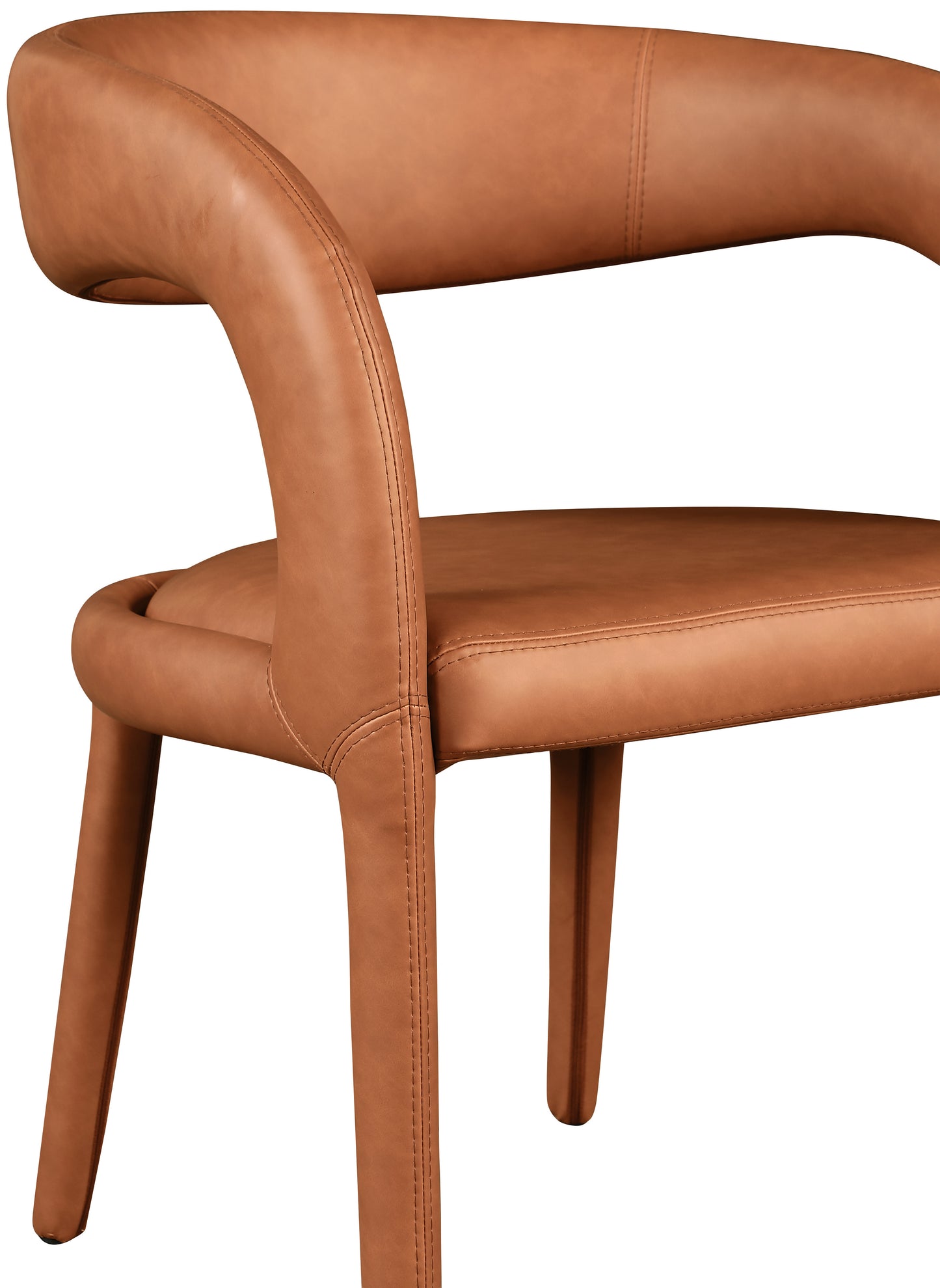 alexis cognac faux leather dining chair c