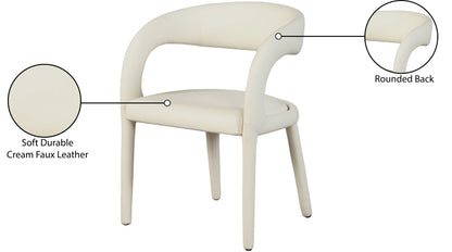 Alexis Cream Faux Leather Dining Chair C