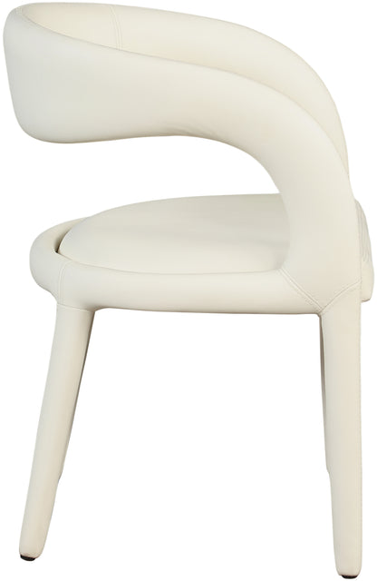 Alexis Cream Faux Leather Dining Chair C