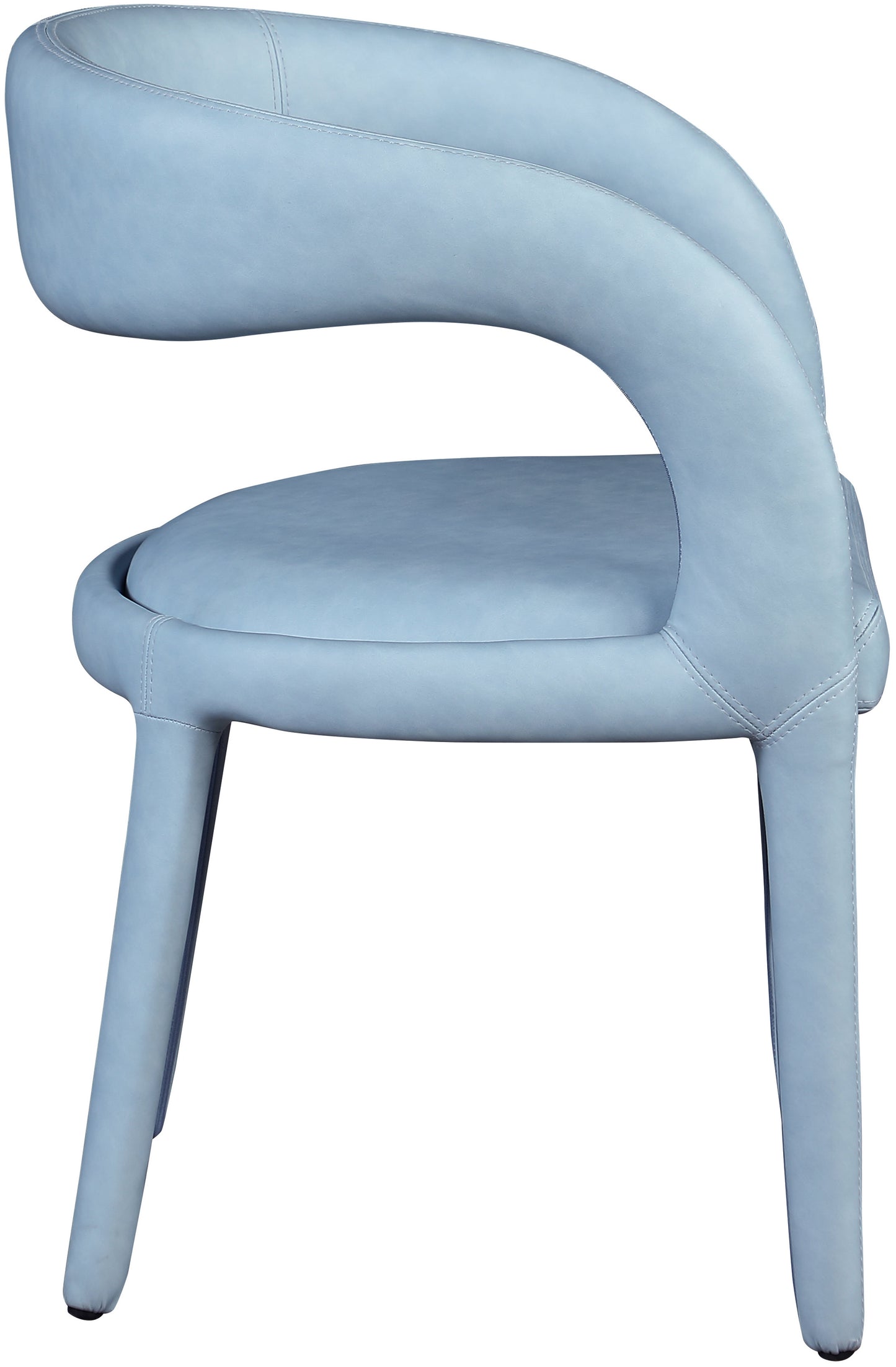 alexis light blue faux leather dining chair c