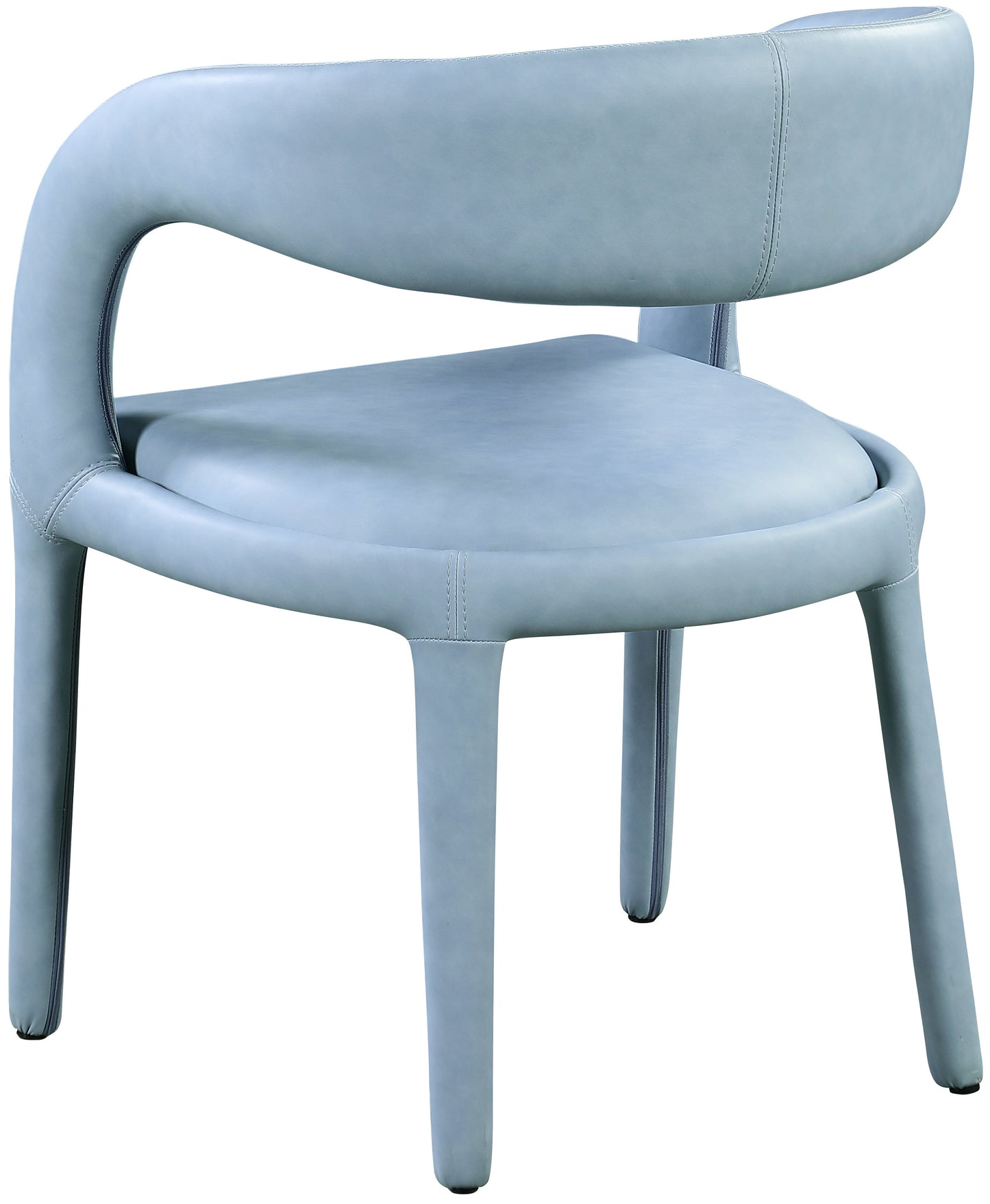 alexis light blue faux leather dining chair c