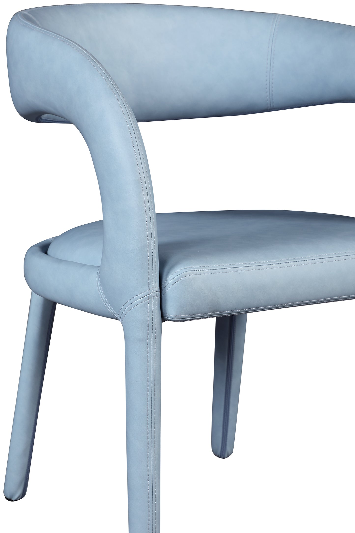 alexis light blue faux leather dining chair c