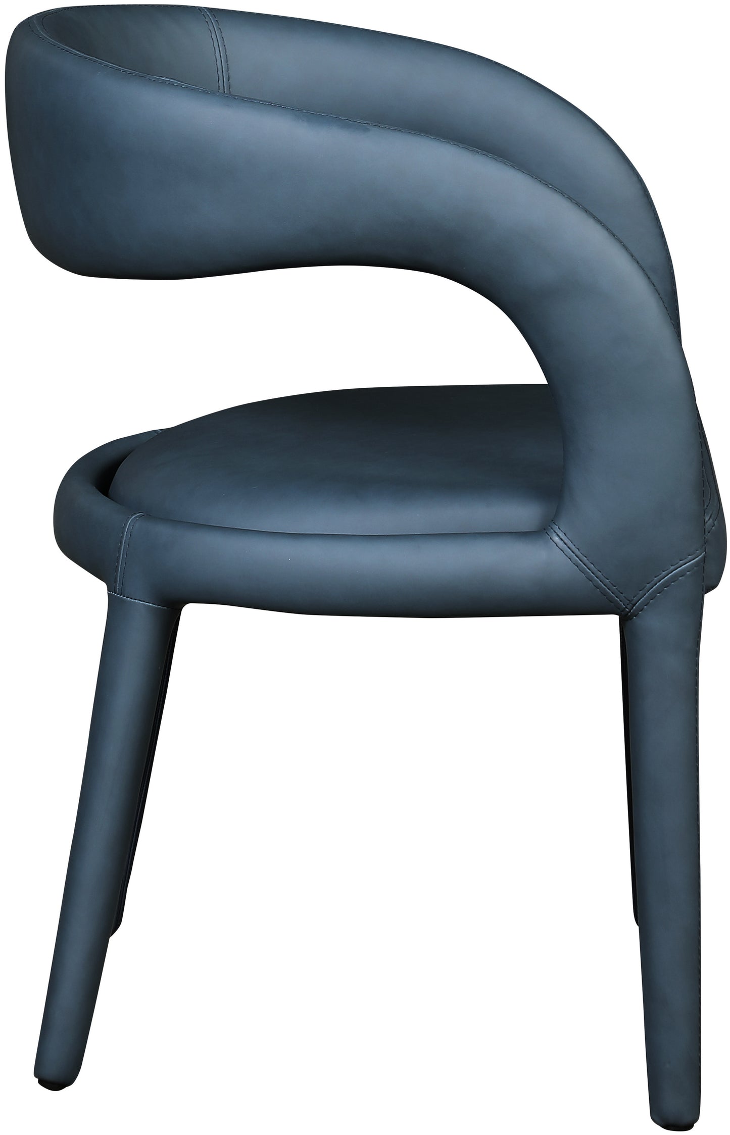 alexis navy faux leather dining chair c