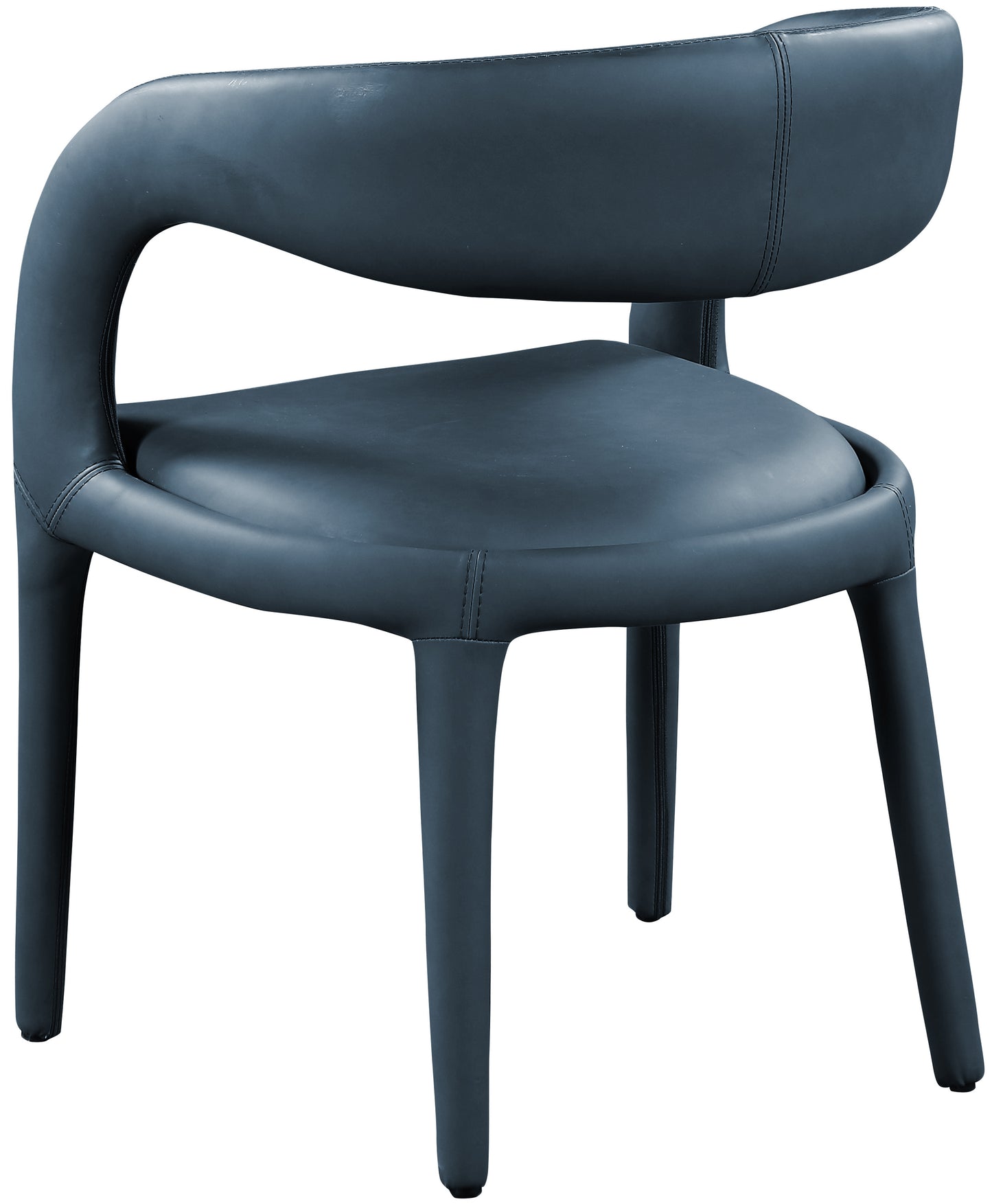 alexis navy faux leather dining chair c