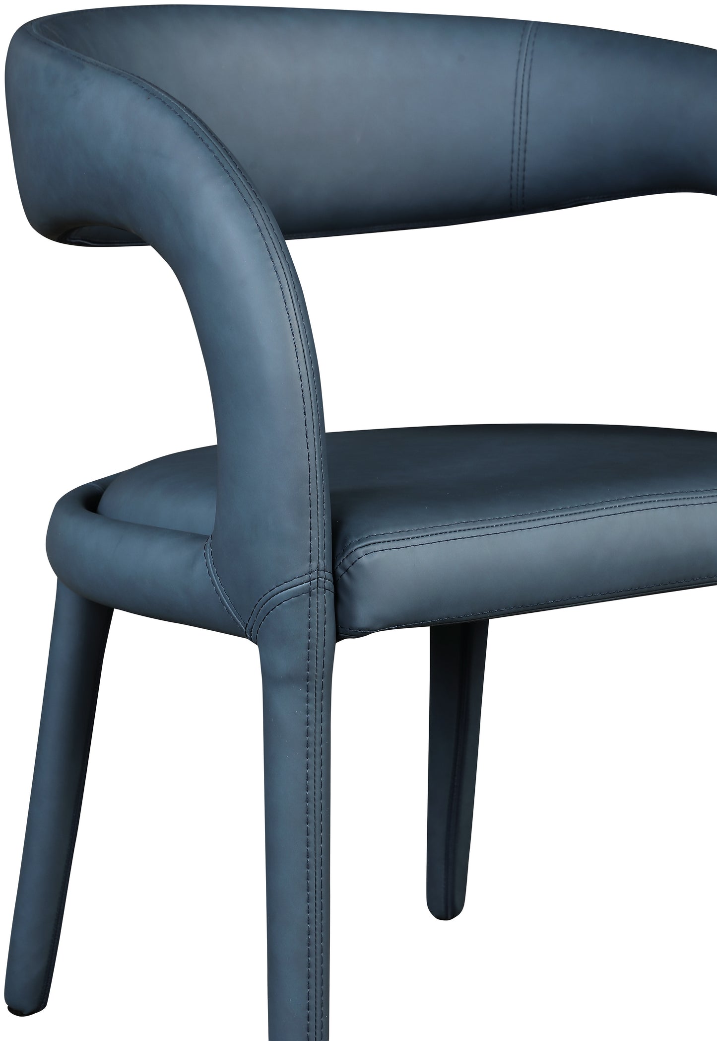 alexis navy faux leather dining chair c