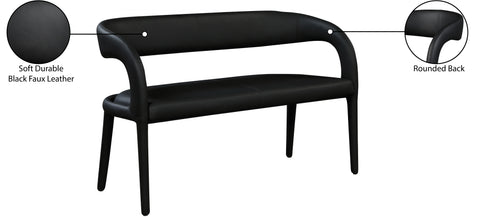 Alexis Black Faux Leather Bench Black