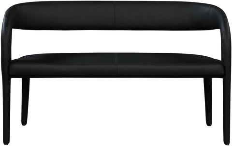 Alexis Black Faux Leather Bench Black
