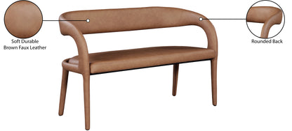 Alexis Brown Faux Leather Bench Brown