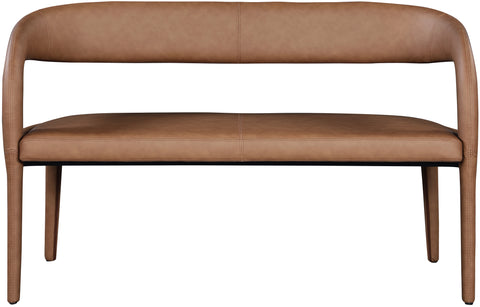 Alexis Brown Faux Leather Bench Brown