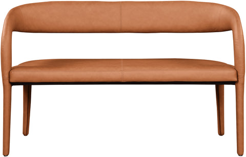 Alexis Cognac Faux Leather Bench Cognac