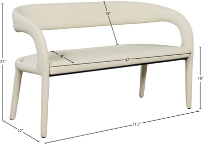 Alexis Cream Faux Leather Bench Cream