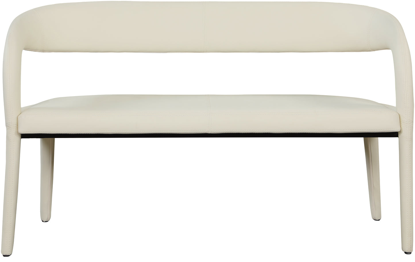 alexis cream faux leather bench cream