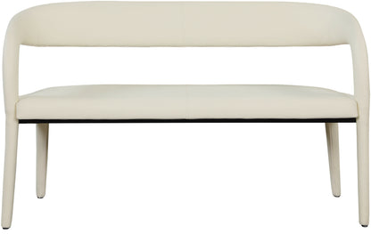 Alexis Cream Faux Leather Bench Cream