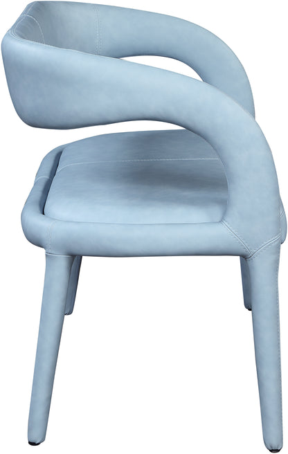 Alexis Light Blue Faux Leather Bench LtBlu