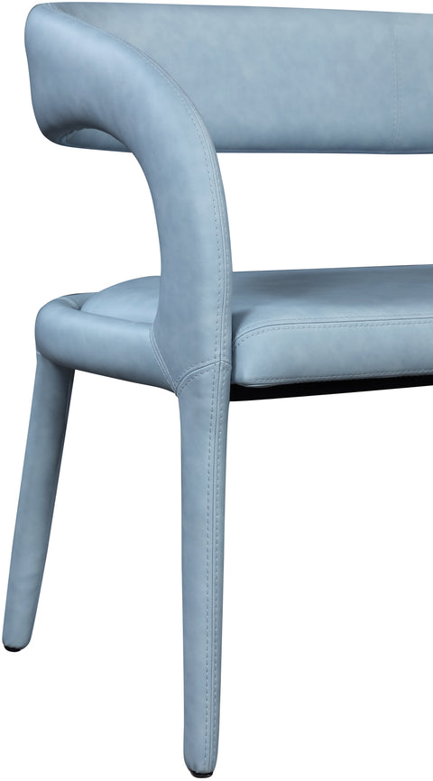 Alexis Light Blue Faux Leather Bench LtBlu