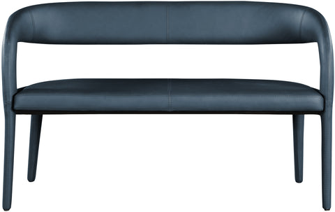 Alexis Navy Faux Leather Bench Navy