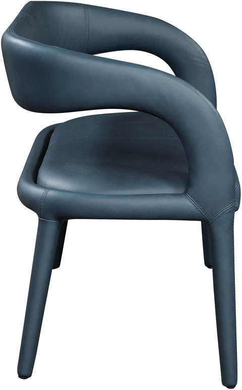 Alexis Navy Faux Leather Bench Navy