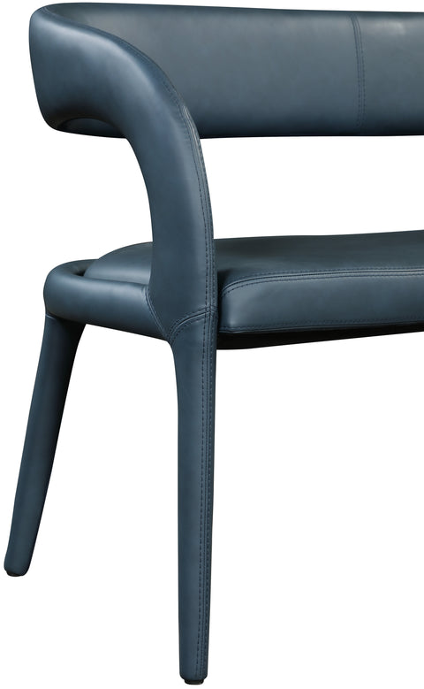 Alexis Navy Faux Leather Bench Navy