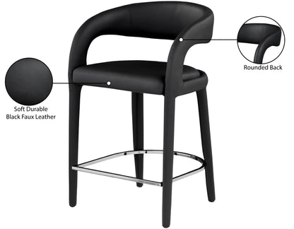 Alexis Black Faux Leather Stool C