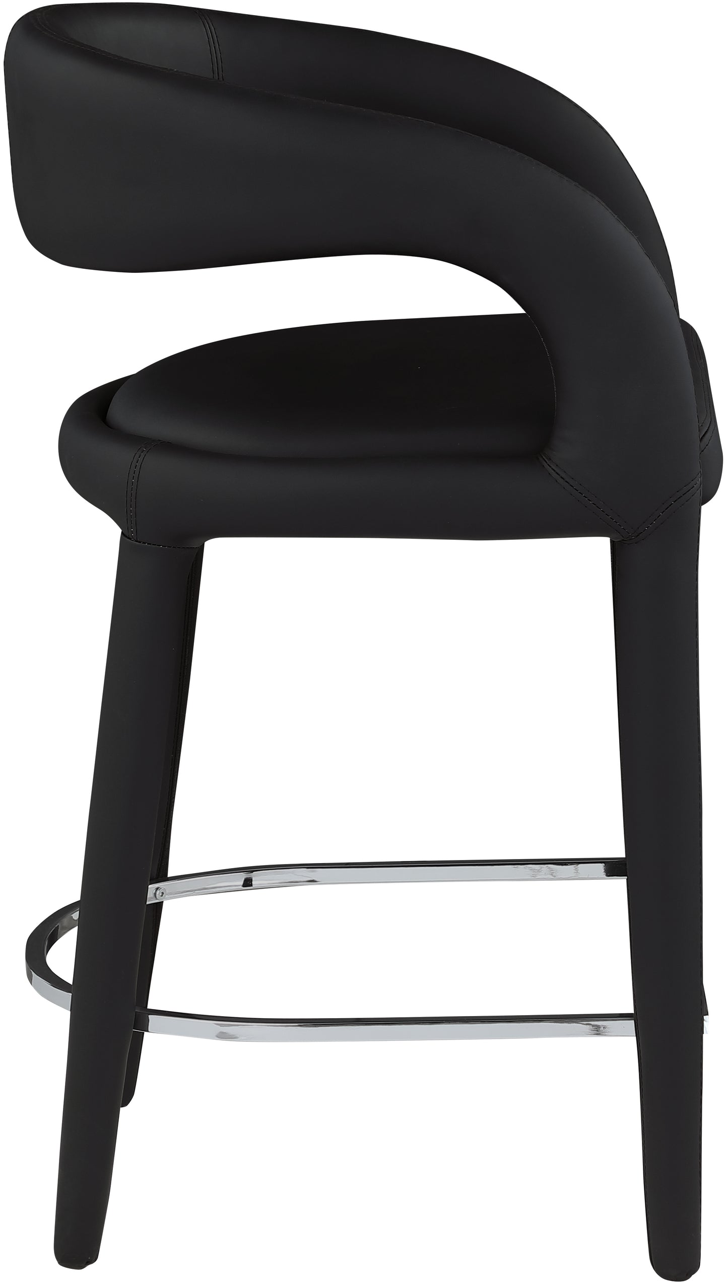 alexis black faux leather stool c