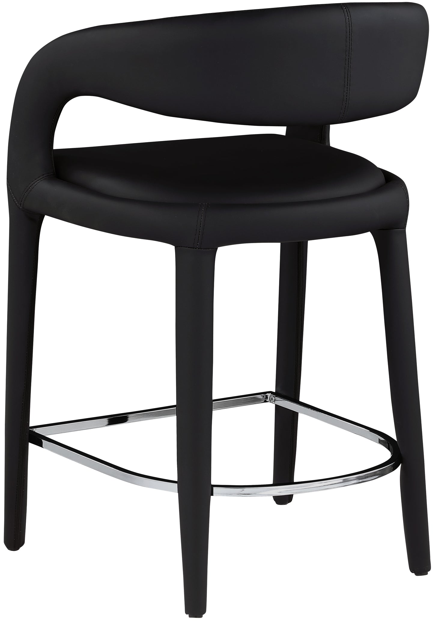 alexis black faux leather stool c