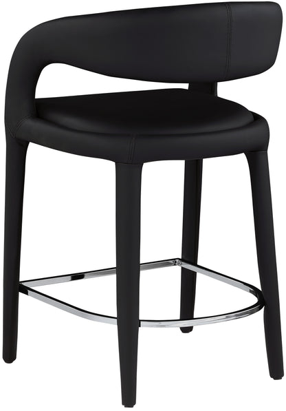 Alexis Black Faux Leather Stool C