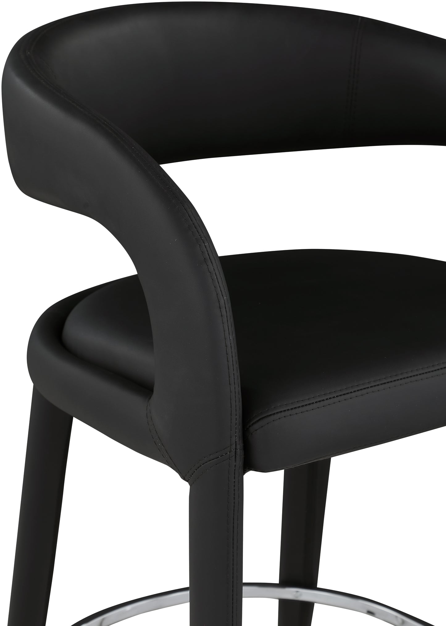 alexis black faux leather stool c