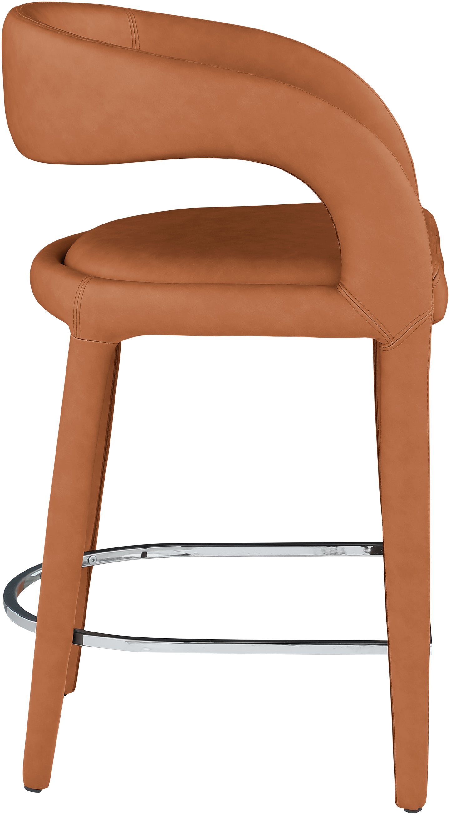 alexis cognac faux leather stool c