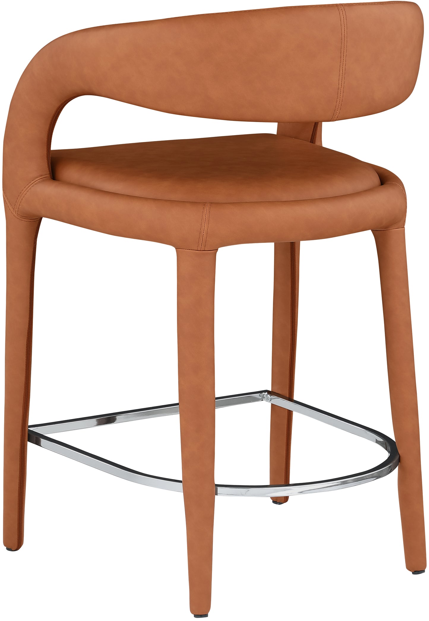 alexis cognac faux leather stool c