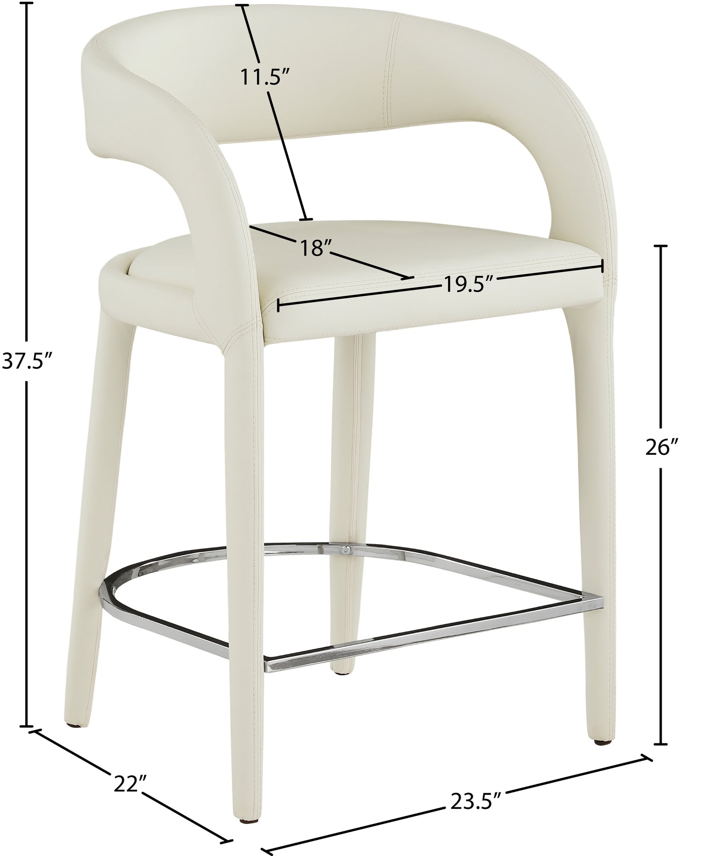 alexis cream faux leather stool c