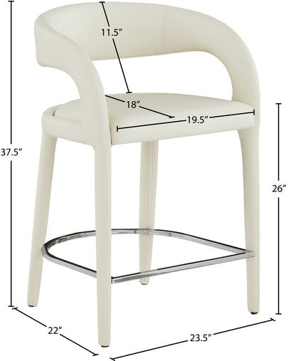 Alexis Cream Faux Leather Stool C