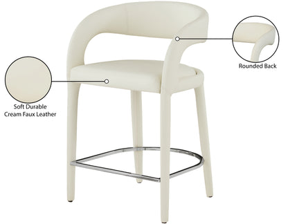 Alexis Cream Faux Leather Stool C