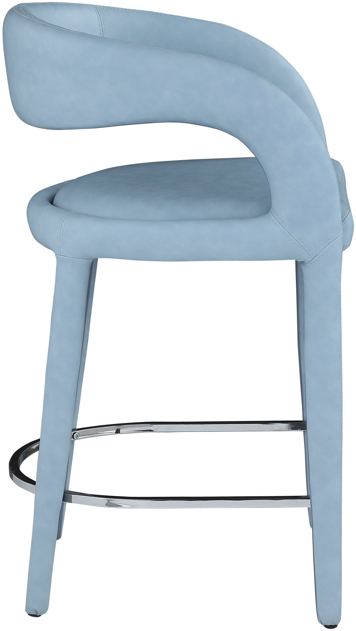 alexis light blue faux leather stool c