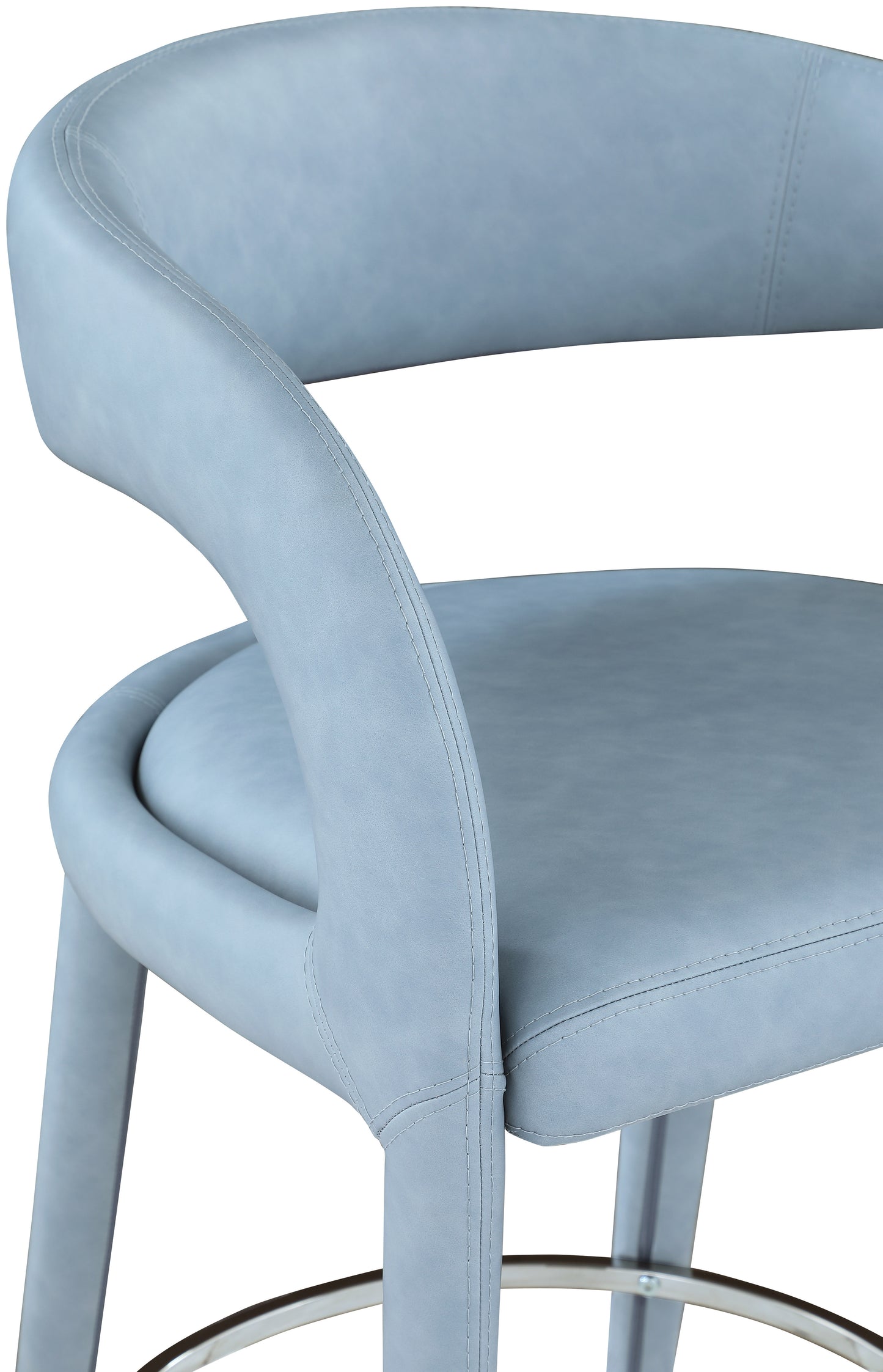 alexis light blue faux leather stool c