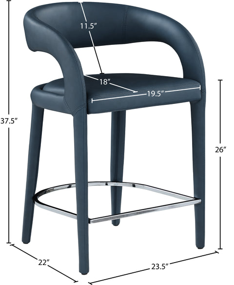 Alexis Navy Faux Leather Stool C