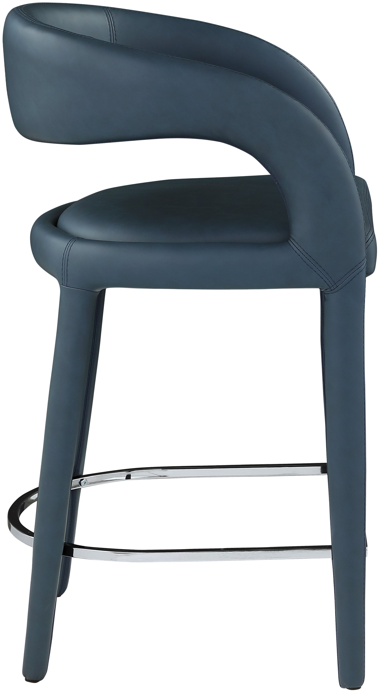 alexis navy faux leather stool c