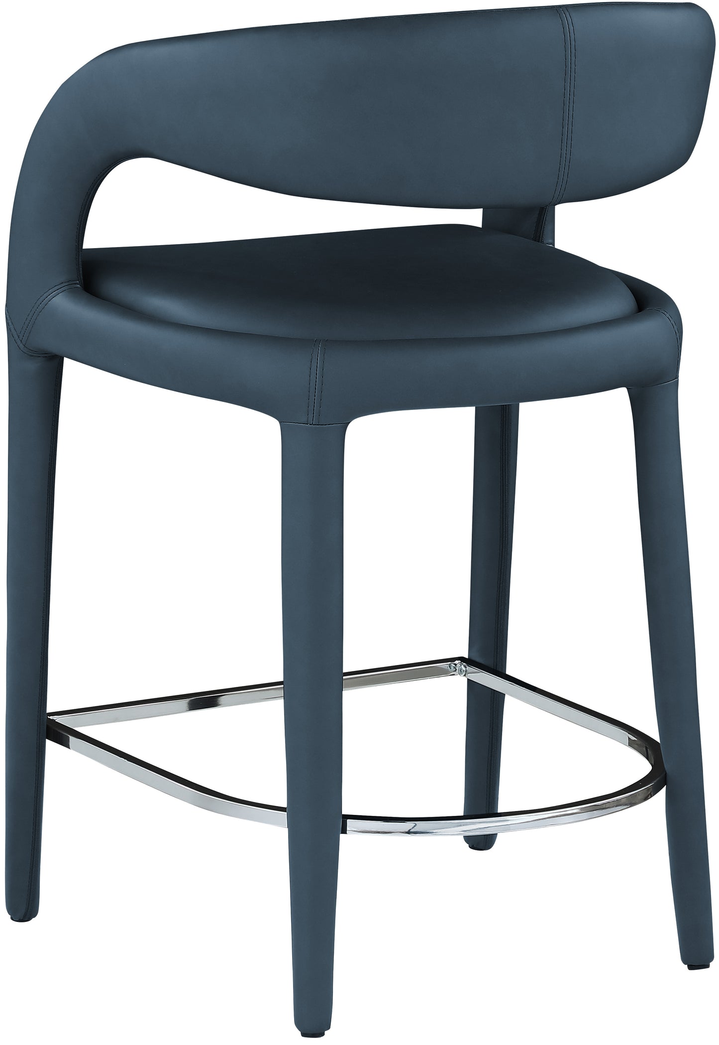 alexis navy faux leather stool c