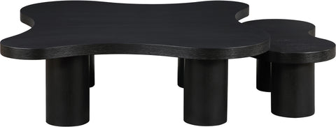 Harper Black Oak Veneer And Solid Wood Coffee Table, 2-Piece