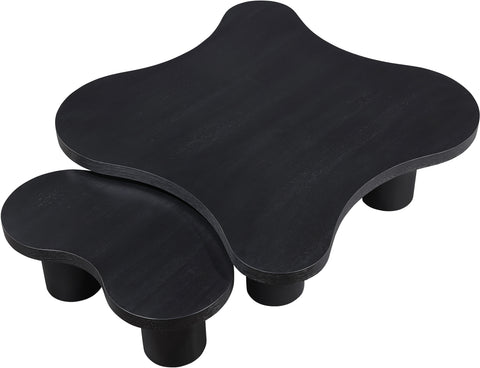 Harper Black Oak Veneer And Solid Wood Coffee Table, 2-Piece