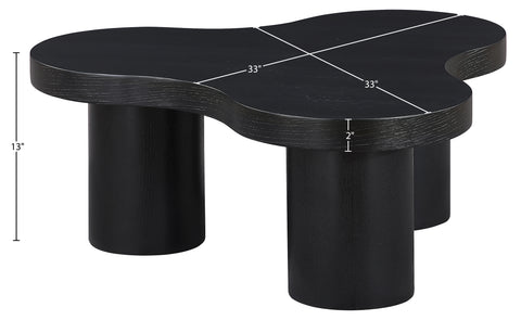 Harper Black Oak Veneer And Solid Wood Coffee Table, 1 Piece