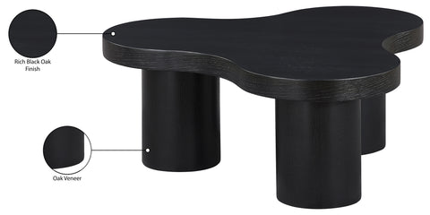 Harper Black Oak Veneer And Solid Wood Coffee Table, 1 Piece