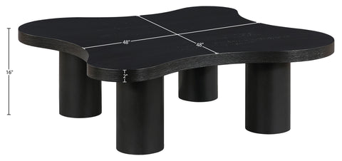 Harper Black Oak Veneer And Solid Wood Coffee Table, 1 Piece (Style 2)