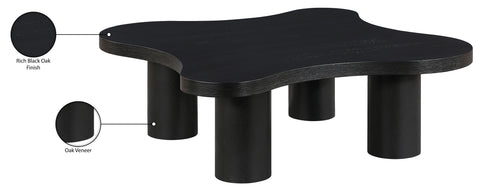 Harper Black Oak Veneer And Solid Wood Coffee Table, 1 Piece (Style 2)