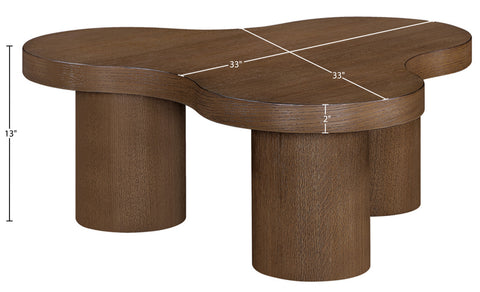 Harper Brown Walnut Oak Veneer And Solid Wood Coffee Table, 1 Piece